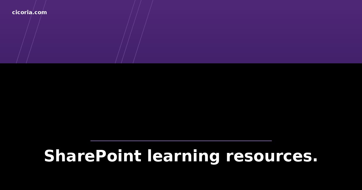 SharePoint learning resources.