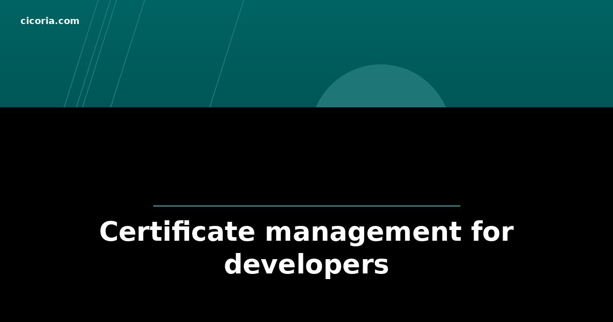 Certificate management for developers